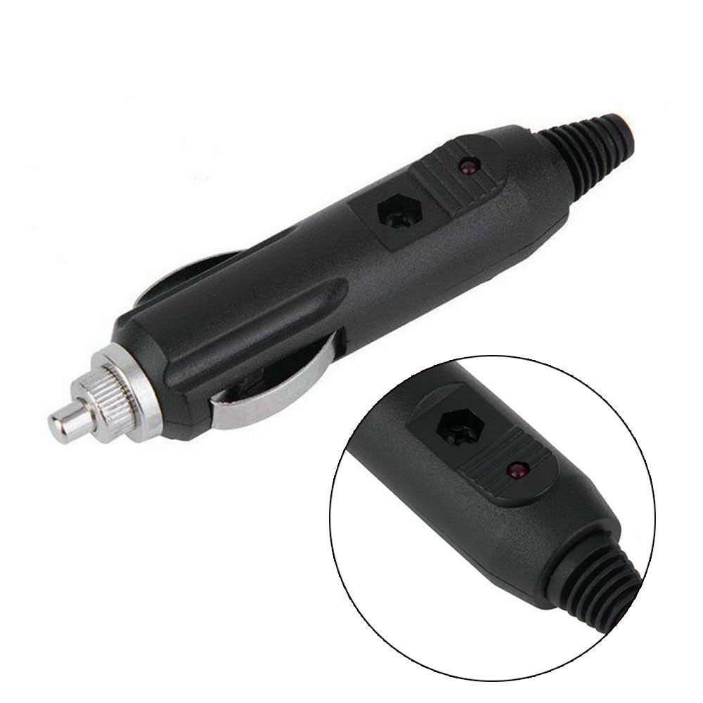 1PCS 12V Male Car Lighter Socket Plug Connector With Fuse Red LED
