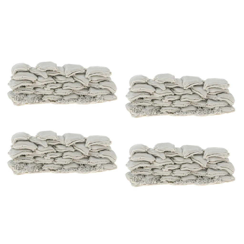4 Pieces 1/35 Sandbags Sculpture Shelters Bunkers Decor Scenario Ornaments