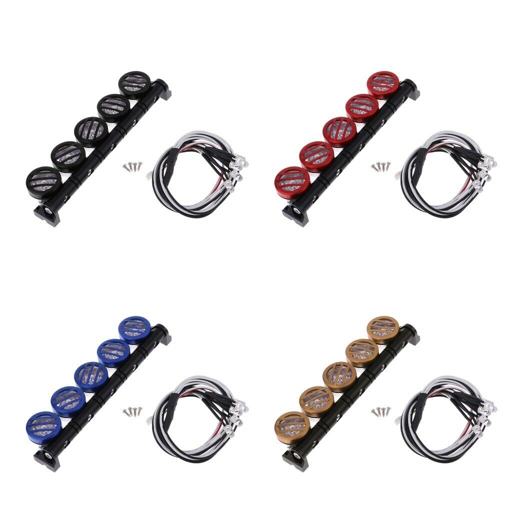 5pieces 1/10 LED Light Bar for RC Car  TRX4 D90 Axial SCX10 Red