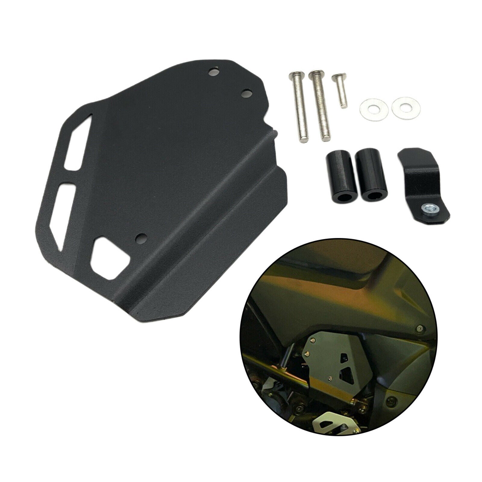 Right Heat Shield Brake Cylinder Guard for Suzuki DL1050XT DL1050A Black