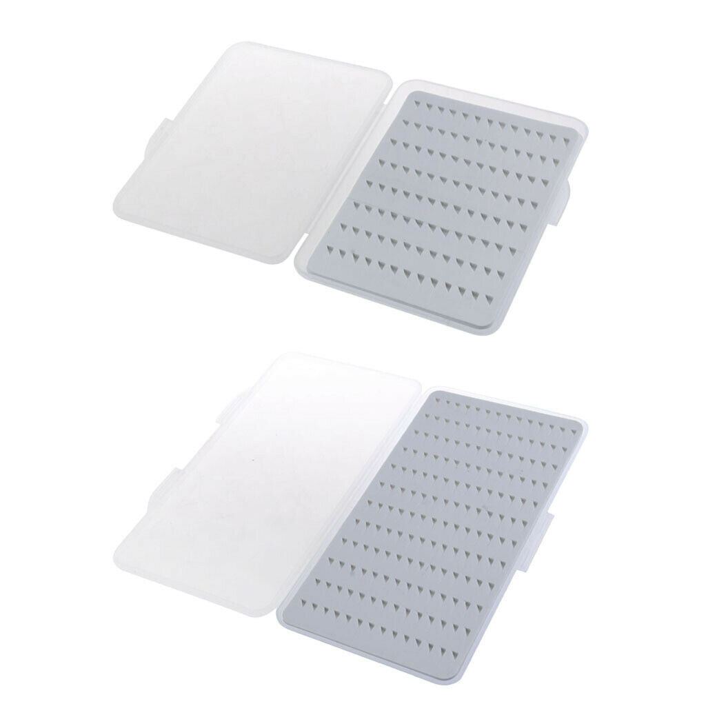 2 Pieces Dry Fly Fishing Box Tackle Box with Slot Foam for