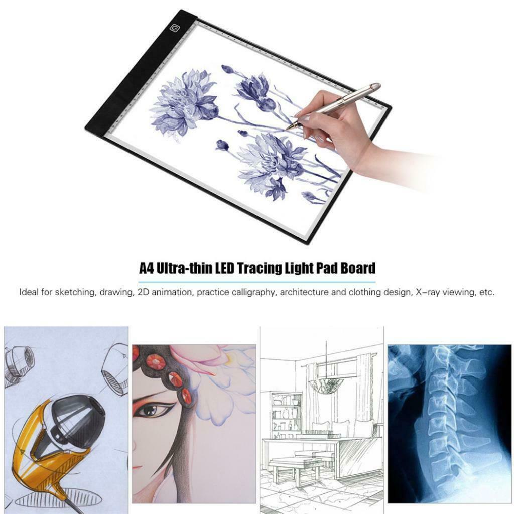 LED light bar Art Tattoo A4 drawing pad table template with scale