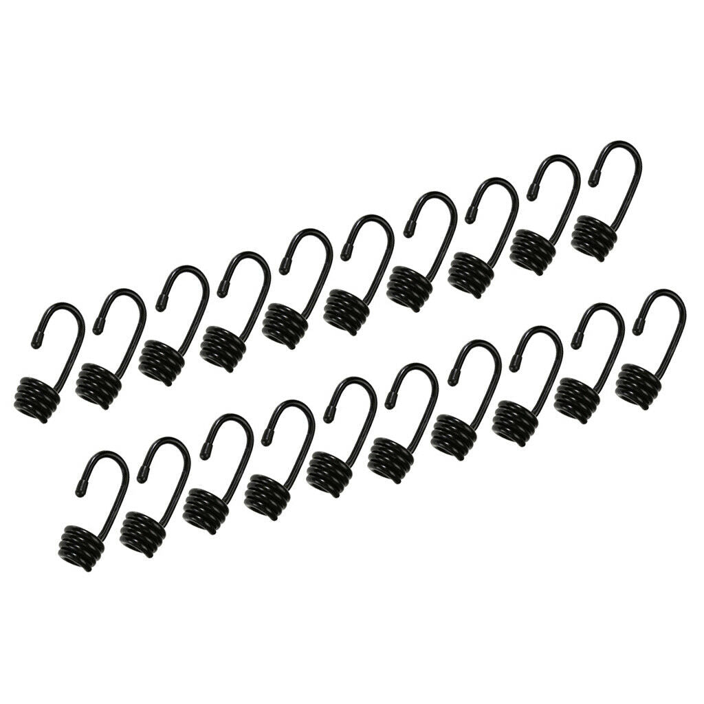 20x Heavy Duty Plastic-coated Bungee Shock Cord Hook Wire Hooks for 10mm