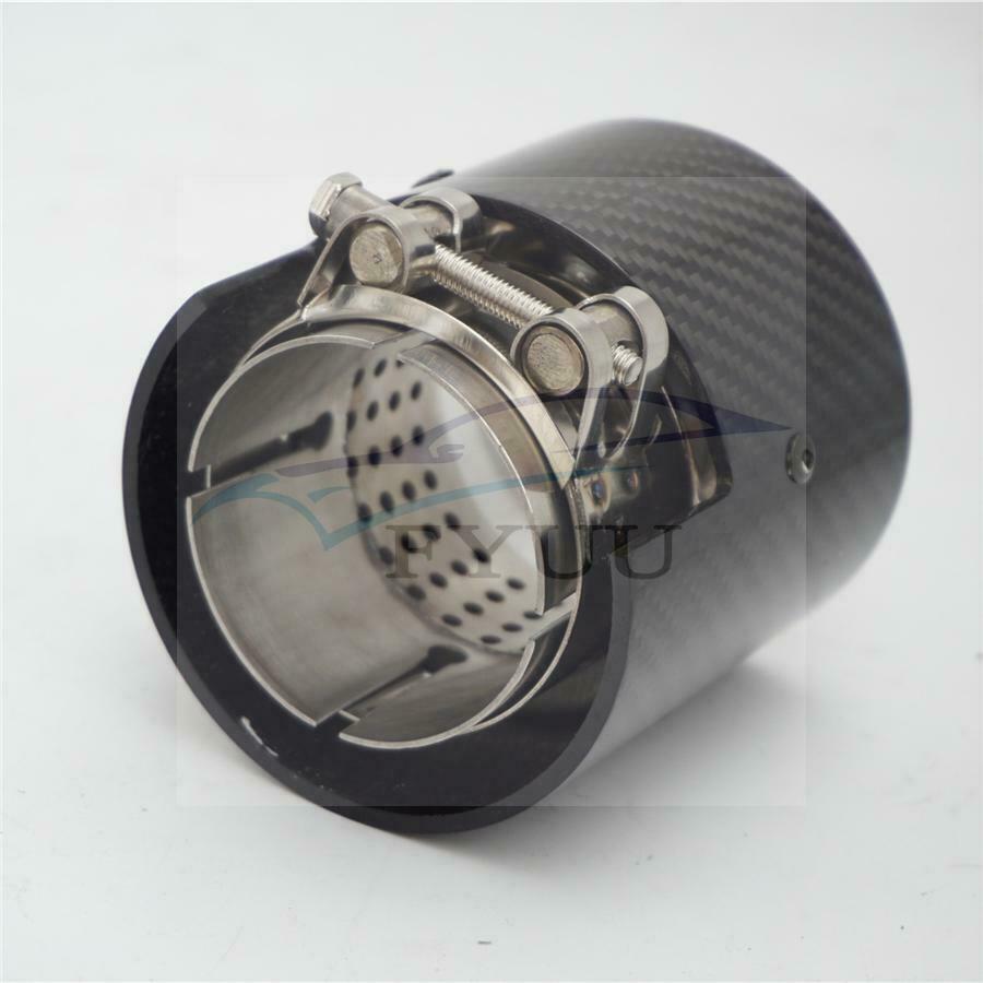 1 Pcs Matte Real Carbon Fiber Exhaust Tip Pipe For BMW M Performance 63 / 93mm