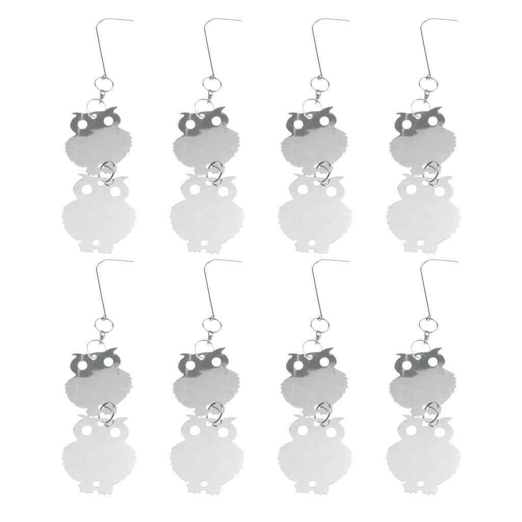 8pcs Hanging Discs Decorative Scare Deterrent Pest Bird Repellent Reflective