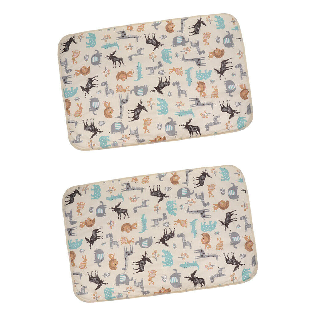 2pieces Cute Waterproof Infant Urinal Pad Baby Changing Mat Mattress Cover