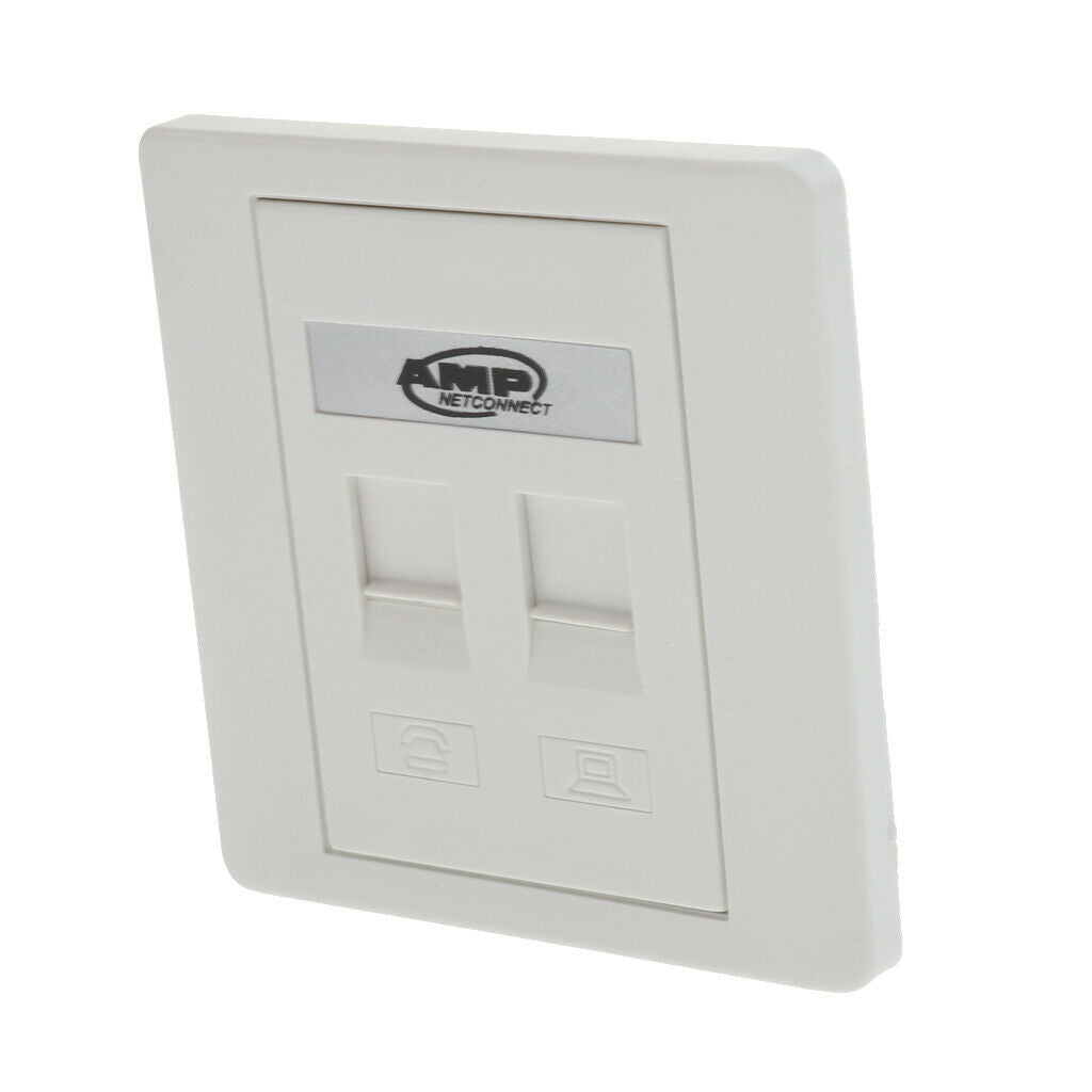 Face Plate Wall Socket /RJ11 Ethernet Single Gang 2 Ports with Keystone