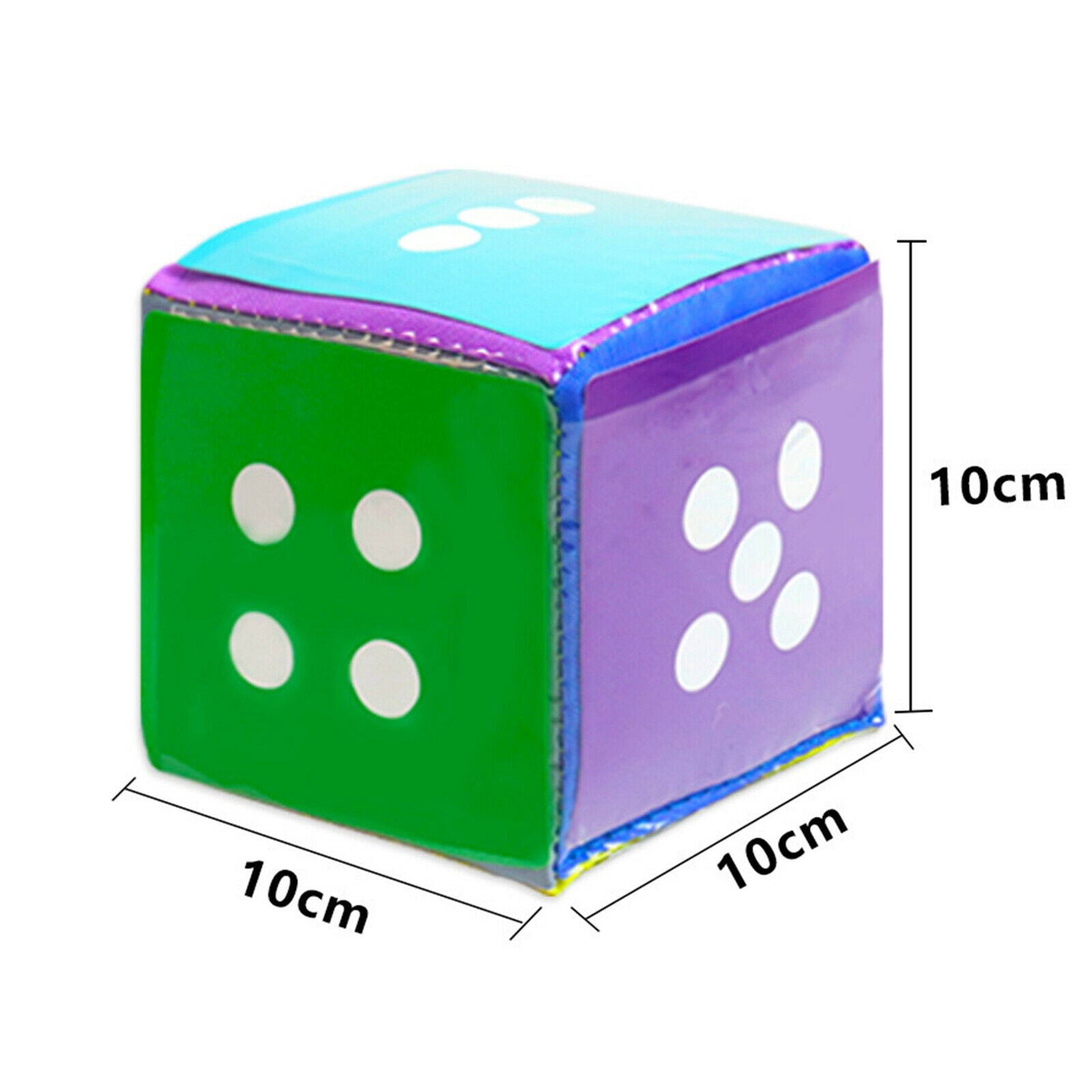 2pcs 10cm Playing Game Dices Set, Puzzle Toys, with Clear Pockets, Learning