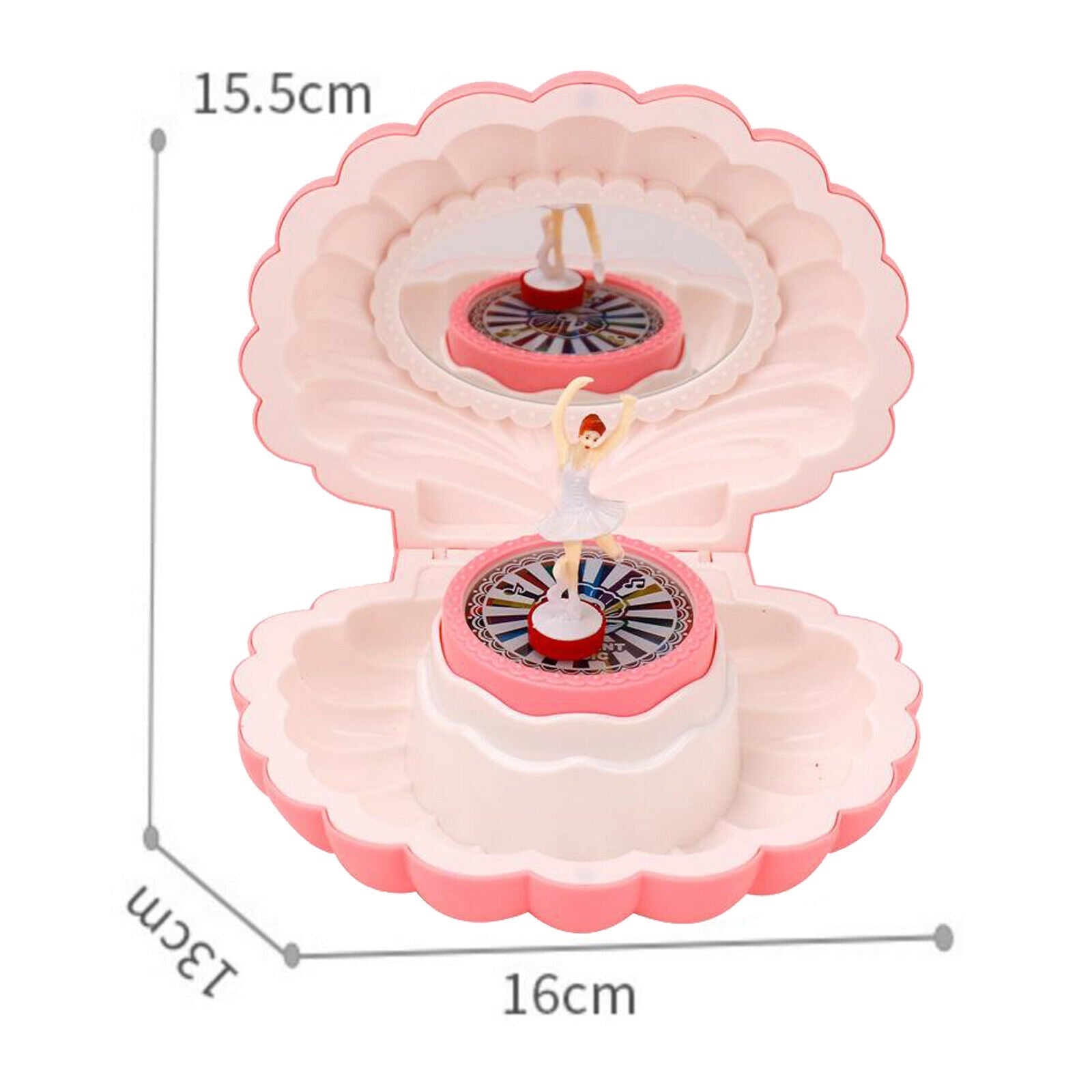 Pink Shell Music Box with Light Christmas Holiday Gift for 4-10 Years Old Girl