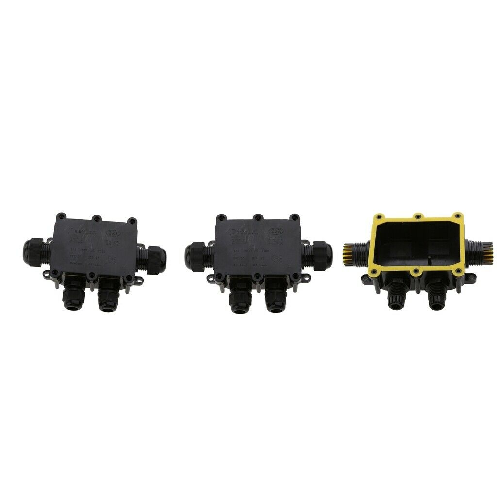 3Pcs 4 Way Outdoor Waterproof IP68 Underground Cable Connectors Junction Box