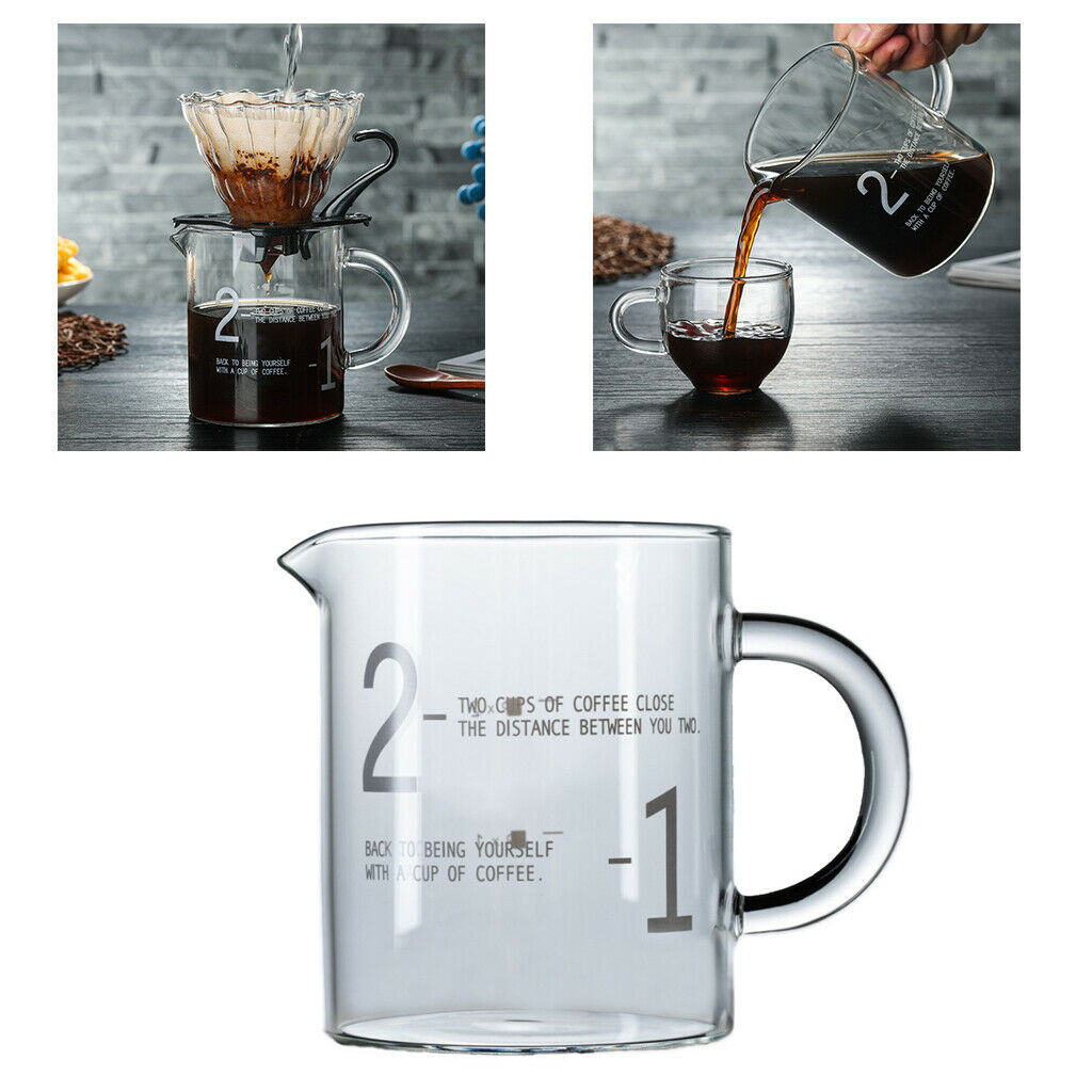 400ml Transparent Glass Coffee Mugs Measured Insulated Tea Cups with Handle