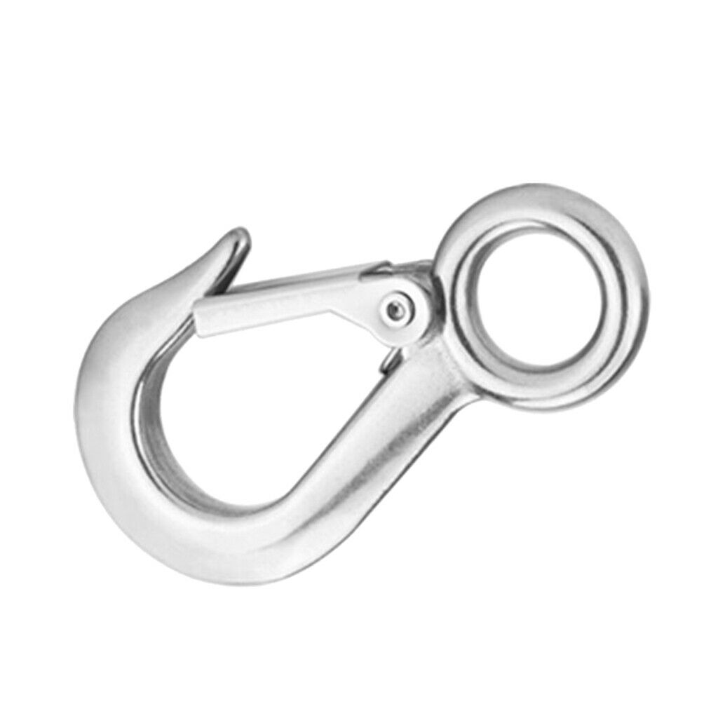 Forged Steel Clevis Grab Eye Hook With Latch For Lifting UTV/ATV Winch Cable -