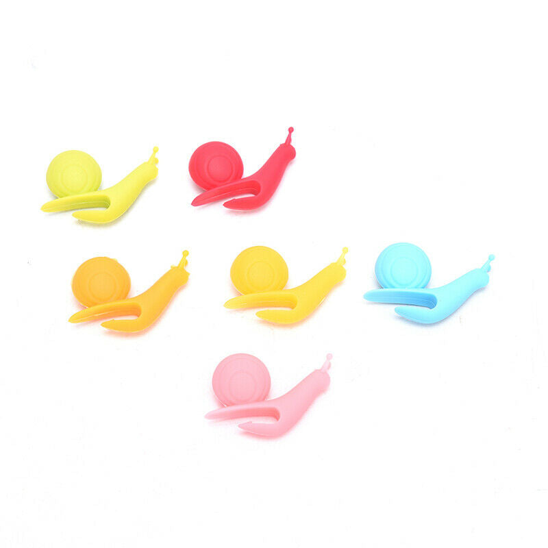 6pcs/set Snail Shape Tea Bag Holder Cup Silicone Tea Clips Mug Hanging To.l8