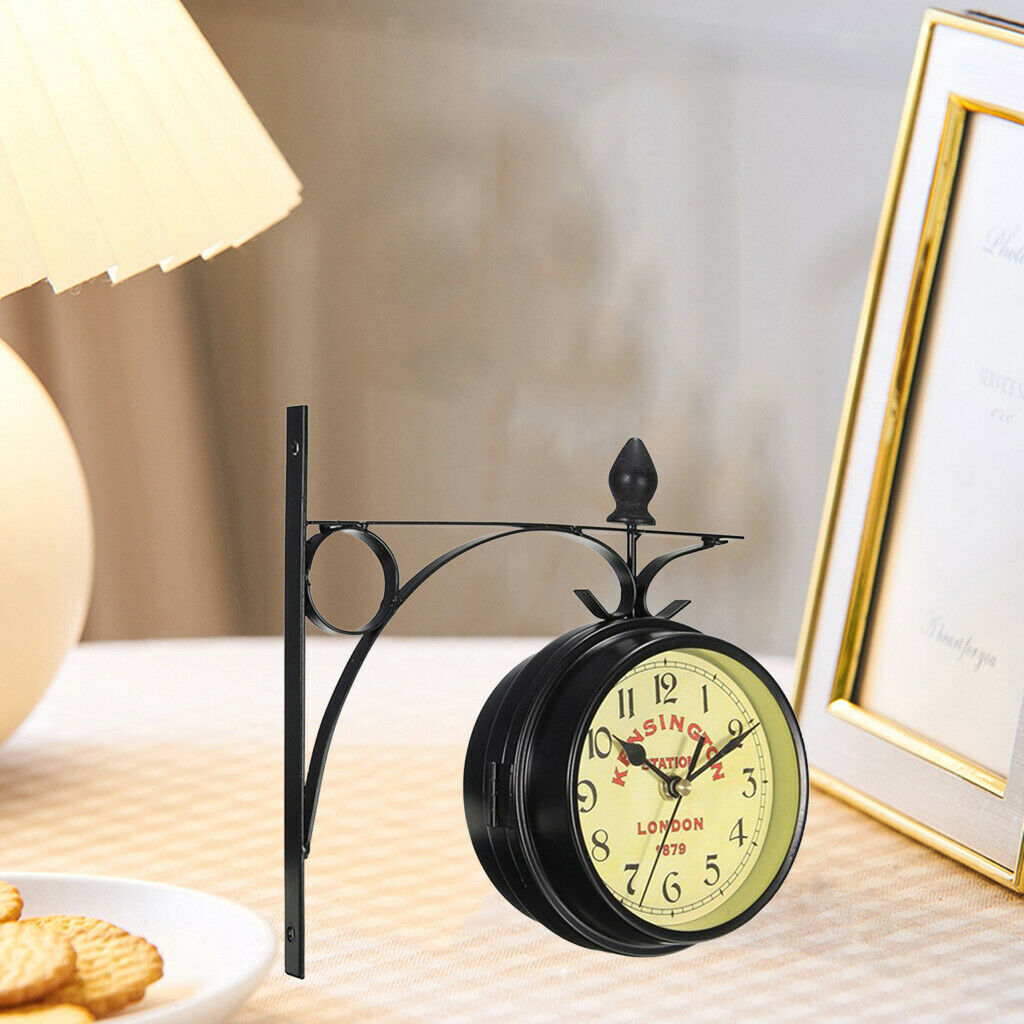 Modern Art Design Double Sided Wall Clock Station Clock Home Classic Art Decor