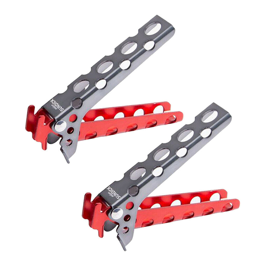 2x Hand Clamp Handle with Tongs for Camping Cookware