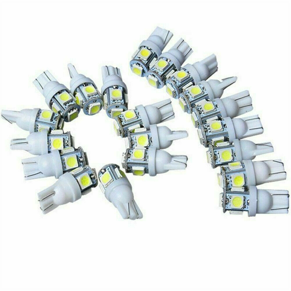 15pcs Car T10 White LED 5050 5smd Wedge Light Bulb Kits W5W 194 168 2825 158 192