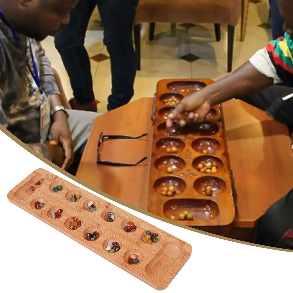 Mancala Board Game Kids and Adults with 48 Agate Stone for Family Adults