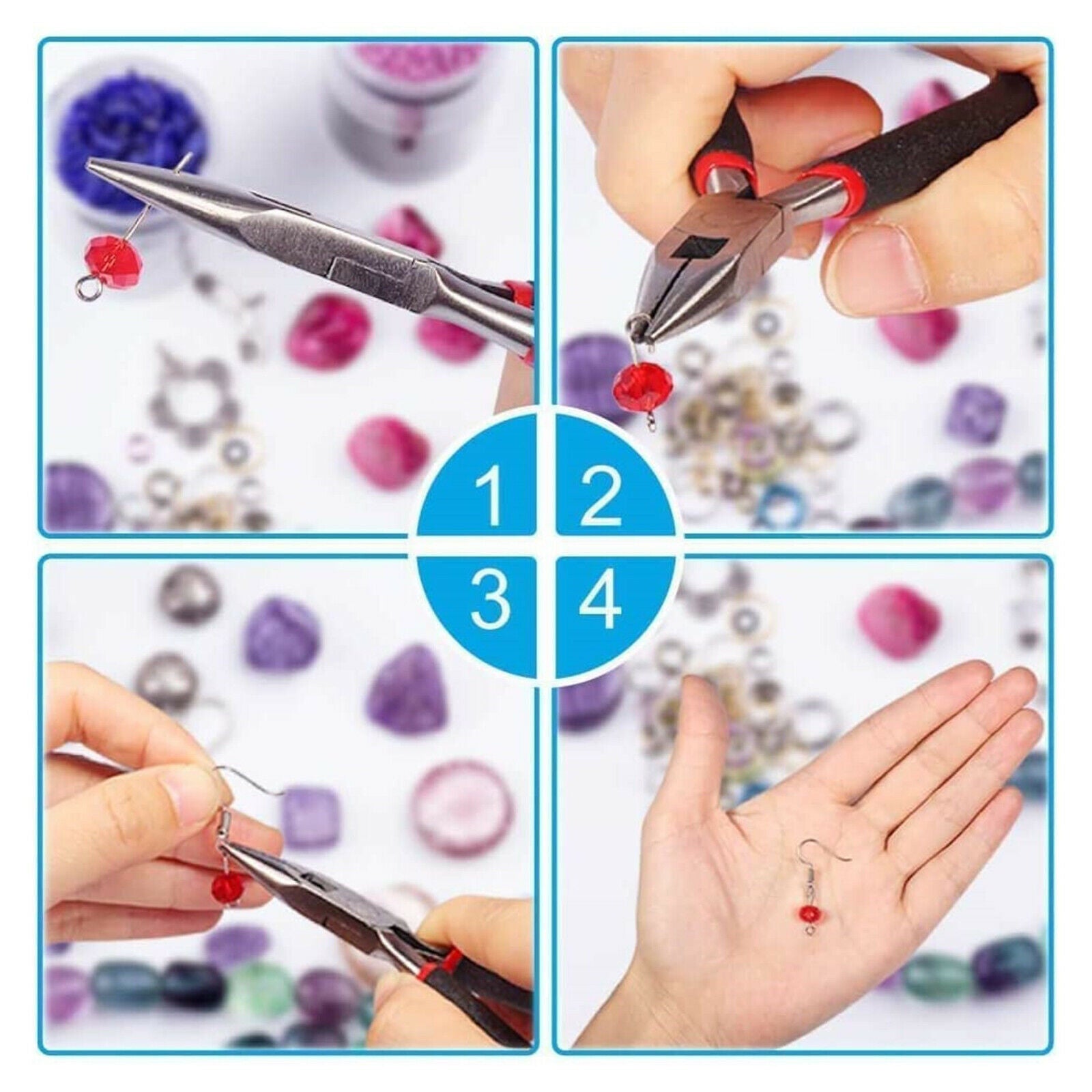 Jewelry Making Tools Kit with Pliers Jewelry Crafting Lot with Storage Case