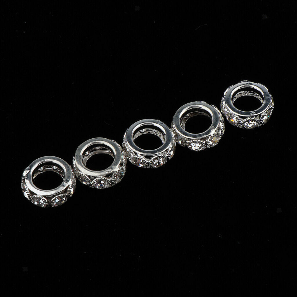 5pcs Dreadlock Hair Beads Hair Braid Rings Cuff Clips Beard Hair Decoration