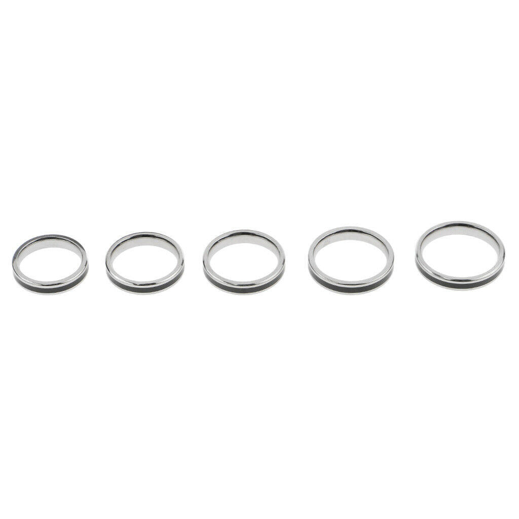 Fashion Titanium Stainless Steel Band Ring Jewelry for Women Black Size 7