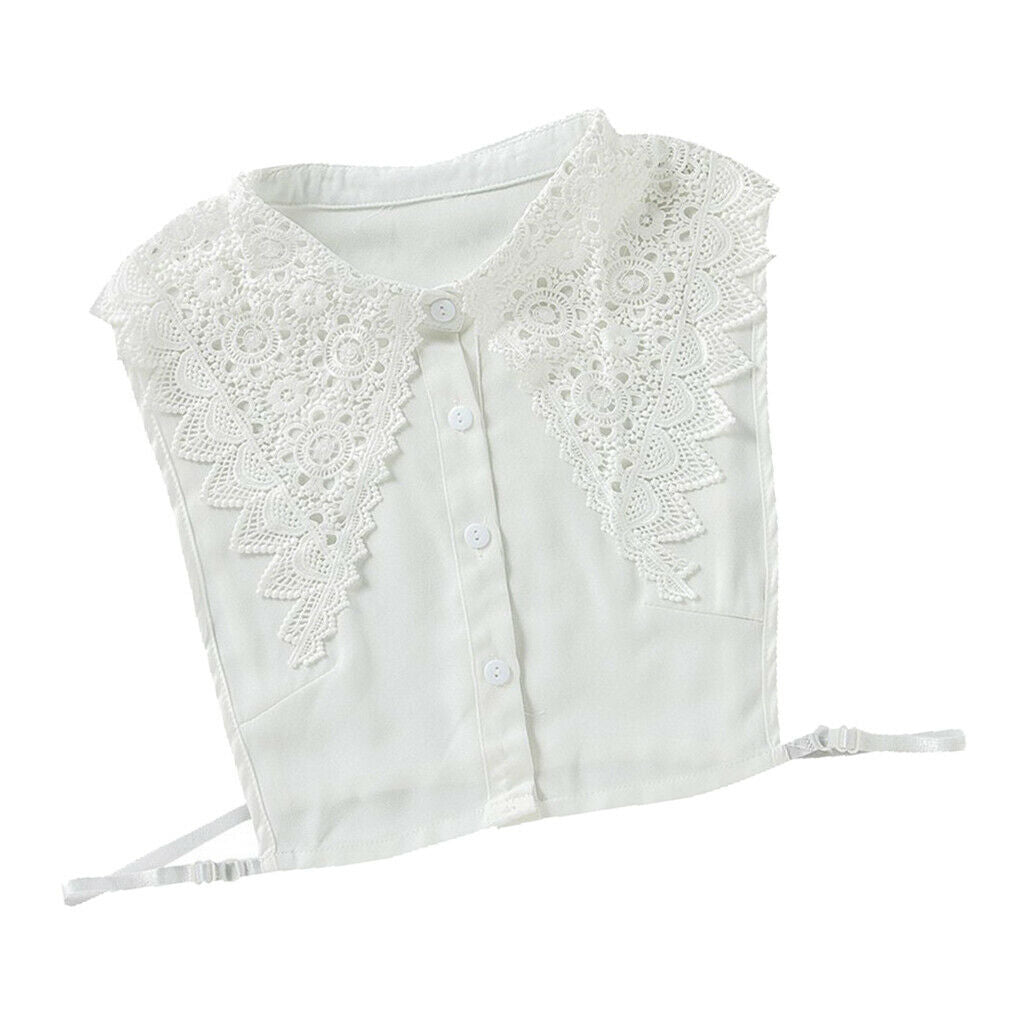 Elegant Faux Collar Hollow Flower False Lapel Shirt Dickey Collar Removable