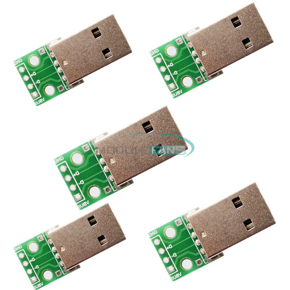 5PCS USB To DIP Adapter Converter 4 Pin For DIY 2.54mm PCB Board Power Supply