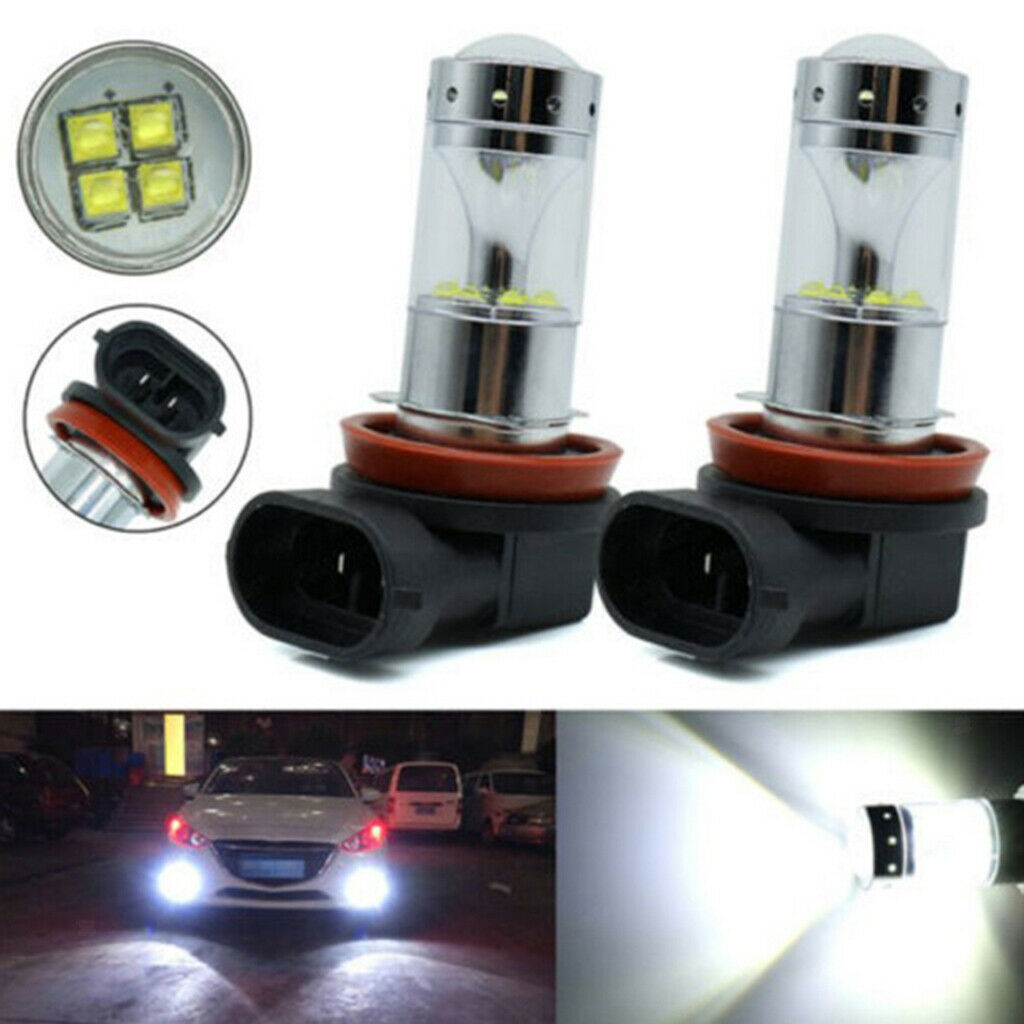 2 Pieces H11 H8 12SMD LED 60W 2000LM Car Fog Driving DRL Lights 6000K White