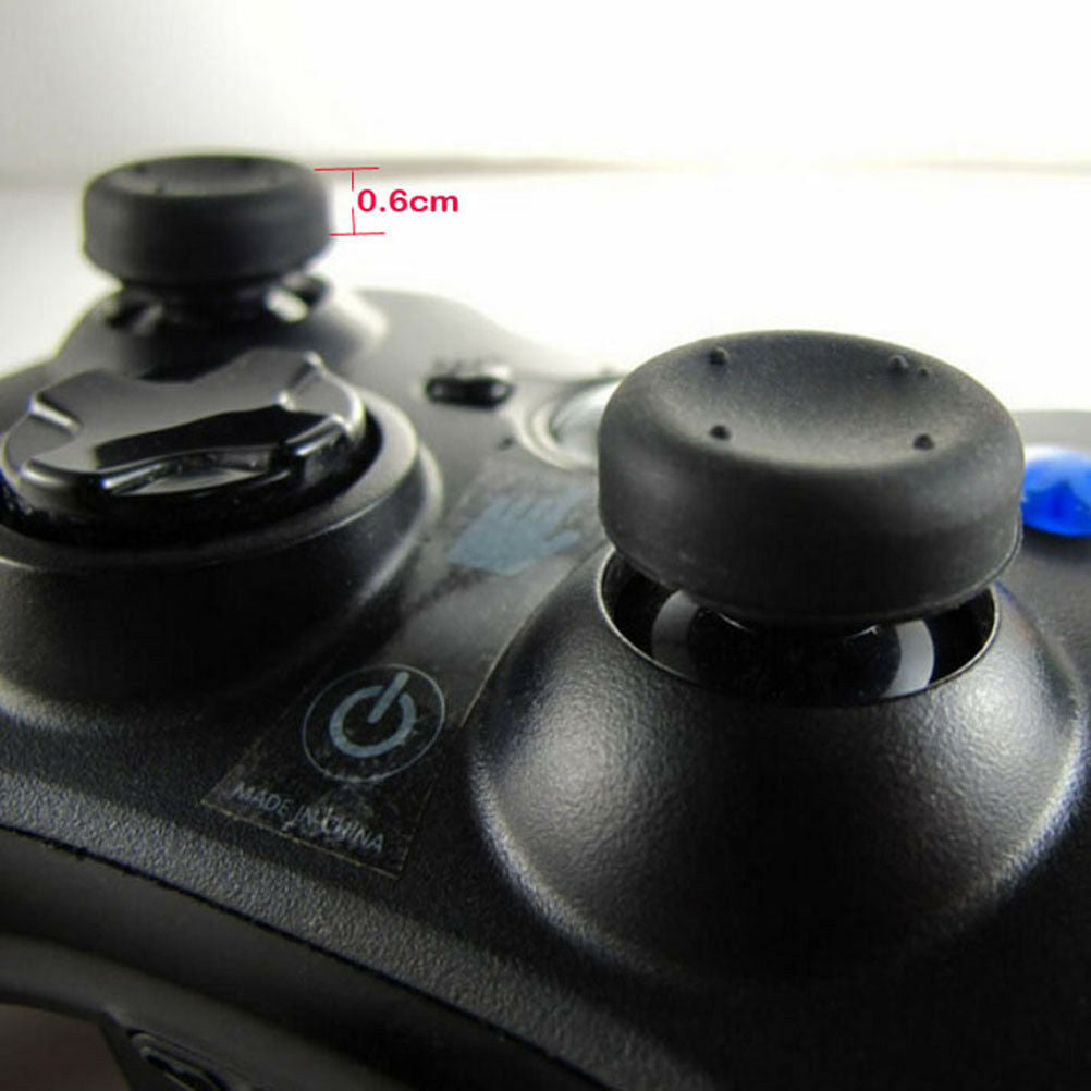 8X Black Silicone Thumb Stick Grip Cover Caps For PS4 Game Analog Controllerã€ Lt