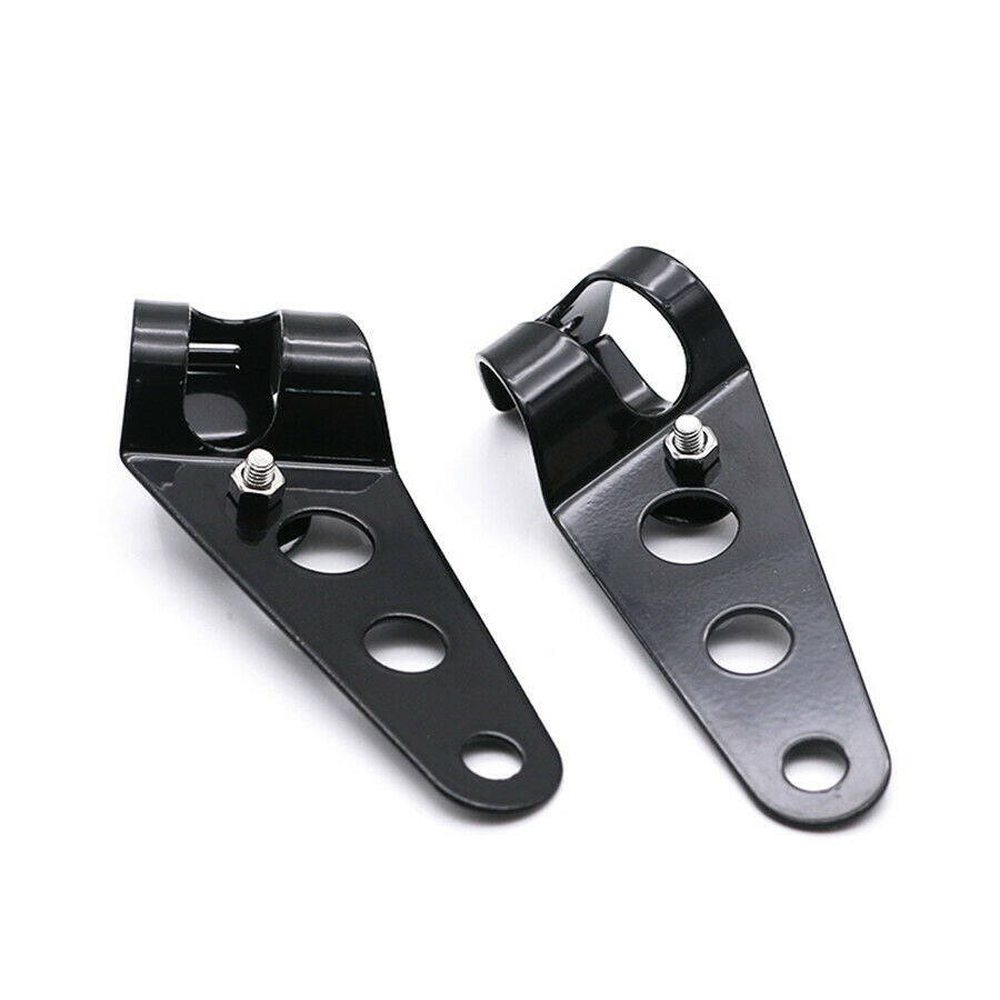2PCS Universal Motorcycle Headlights Black Bracket with Mounting Accessories