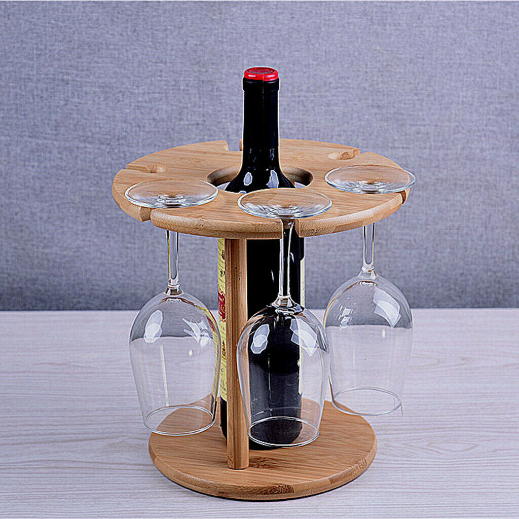 Bamboo Wine Cup Holder Stand Stemware Goblet Wine Glass Storage Drying Rack