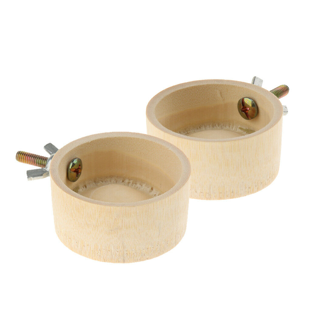 1 Pair Hamster Bowls, Food and Water Bamboo Bowls for Rodents Gerbil Hamsters