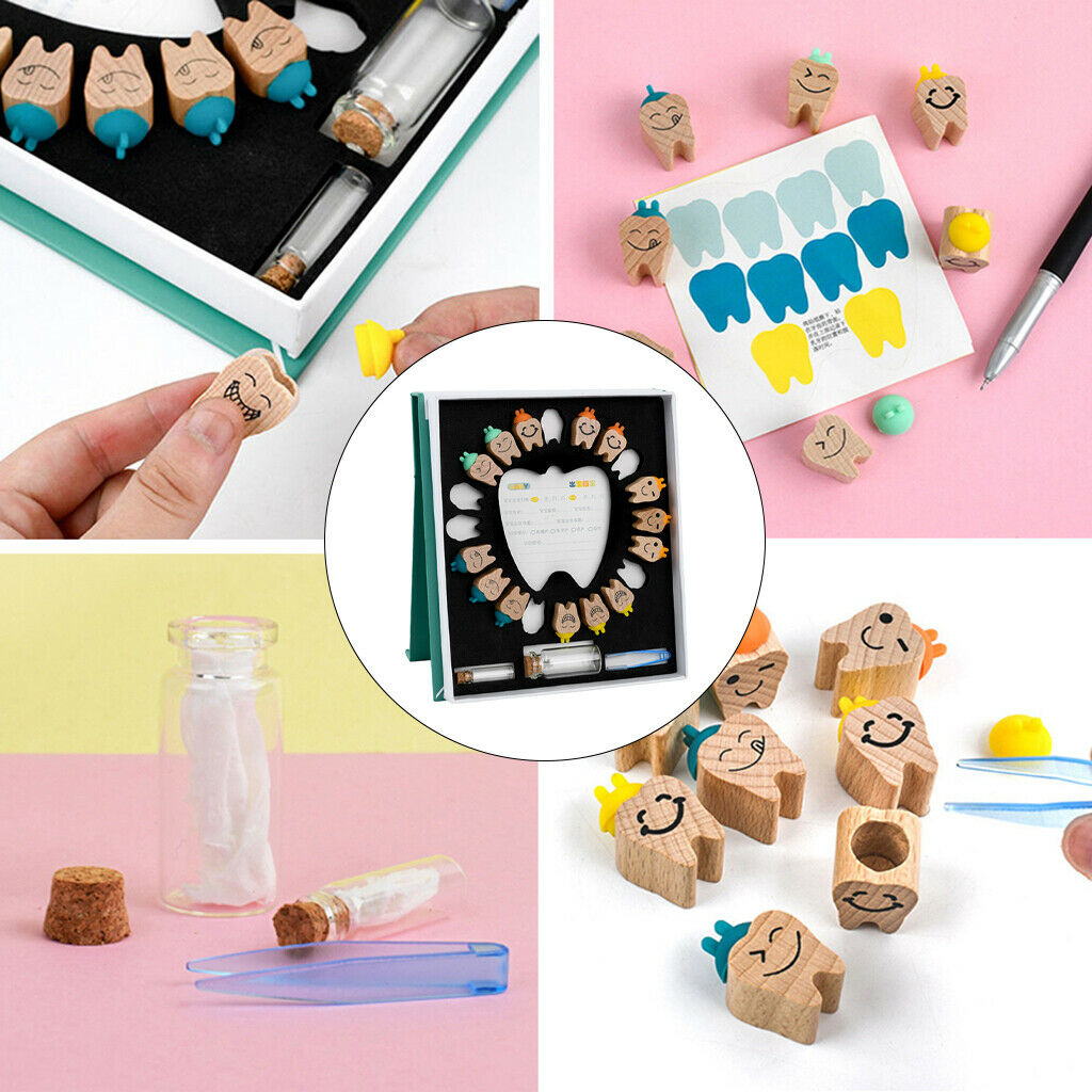 Wood Baby Lost Tooth Storage Holder Milk Teeth Organizer Child Memory Gift