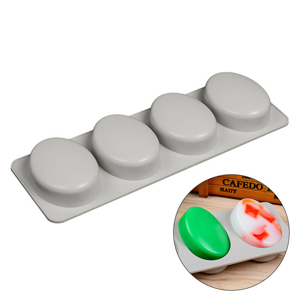 Oval Shape Soap Mold Silicone Chocolate Cake Cookie DIY Fondant Mo IO.l8