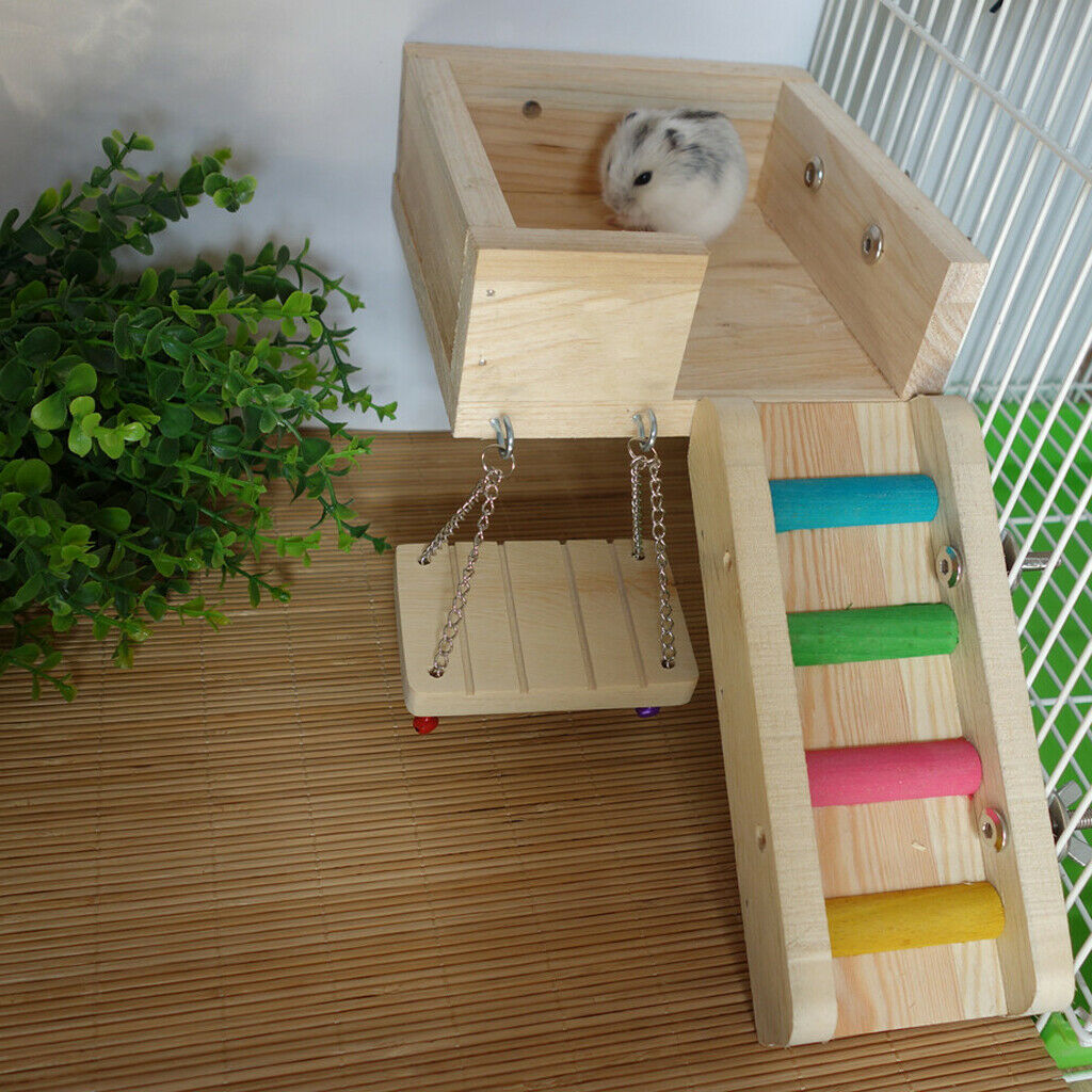 Wooden Ladder Platform for Mouse, Chinchilla, Rat, Gerbil and Dwarf Hamster