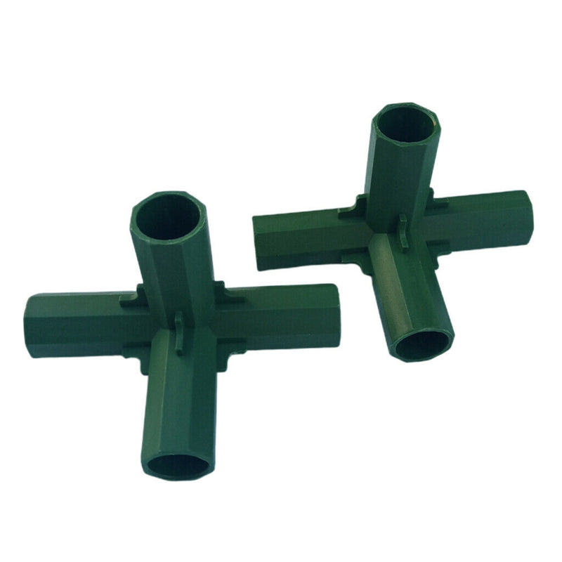 2pcs Green Plastic Greenhouse Pipe Fittings PVC Building Fittings Connectors 4L