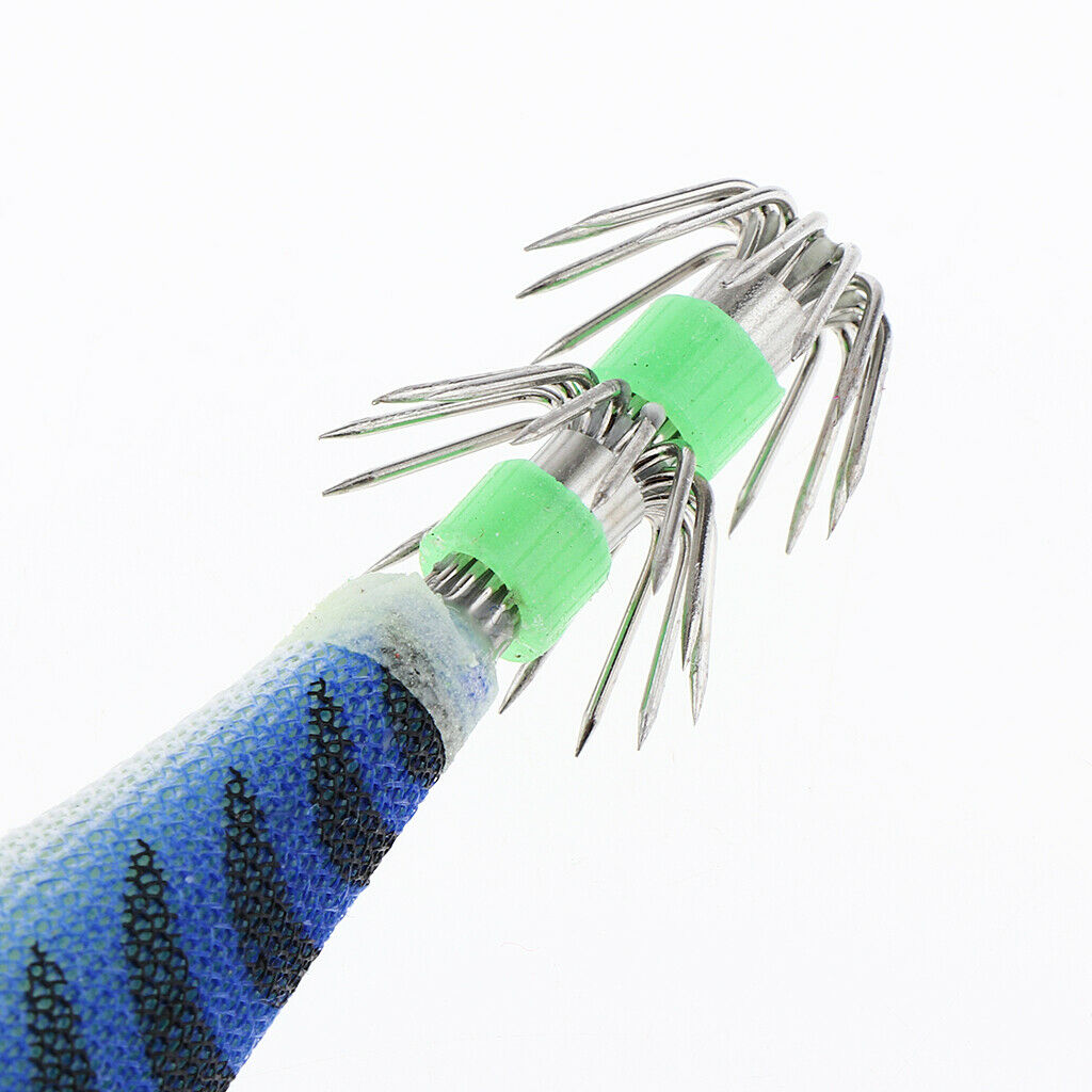 2X 3.5# Squid Jigs Luminous Fishing Lures Artificial Baits Shrimp Blue