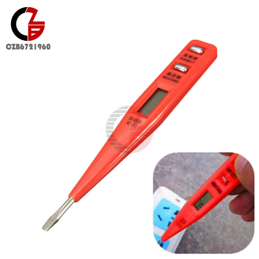 AC/DC Digital LCD Electric Tester Pen Probe Voltage Inductance Detector 12-240V