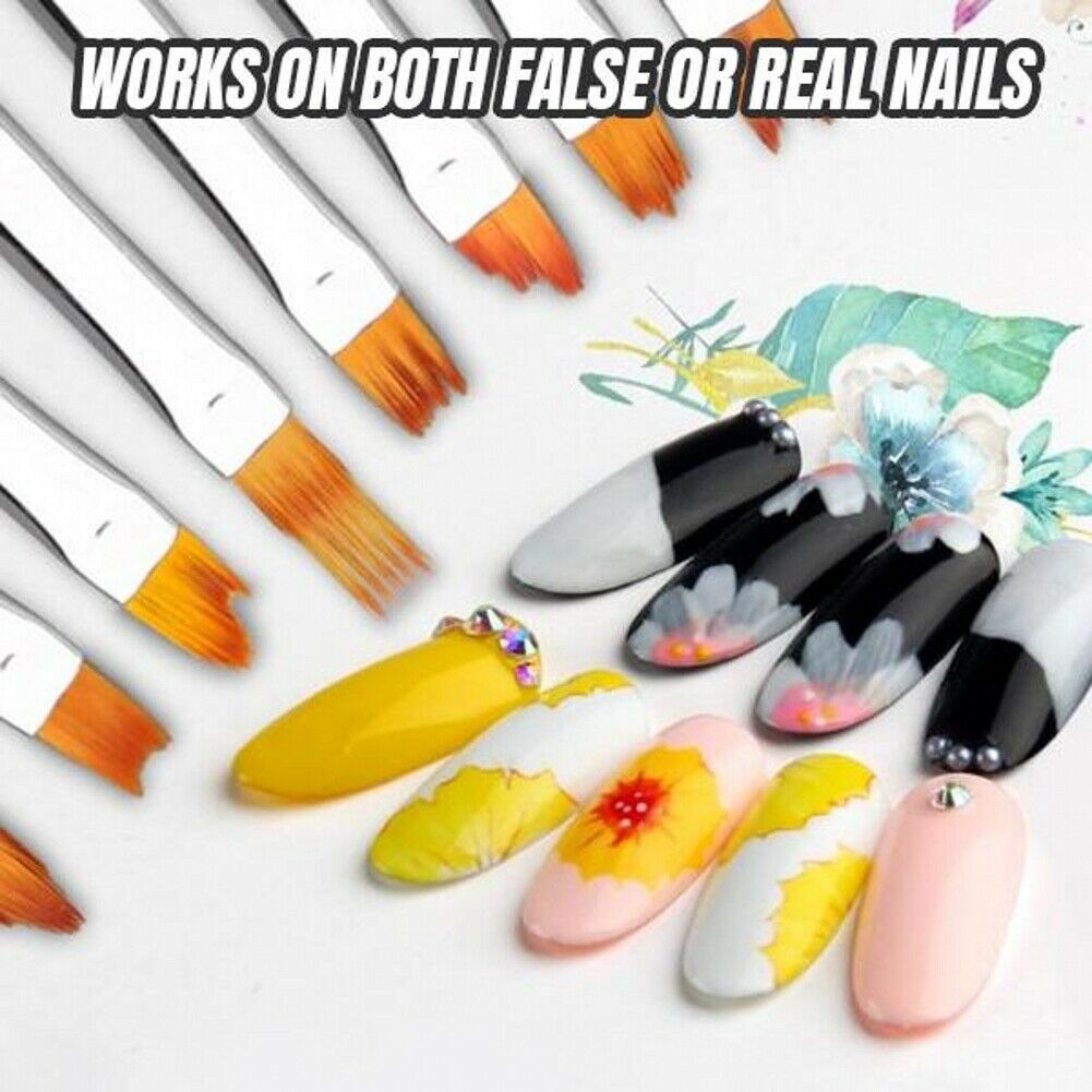 8Pcs Painted Pink Petals Nail Art Pen Nail Painting Multifunctional Nail Art Pen
