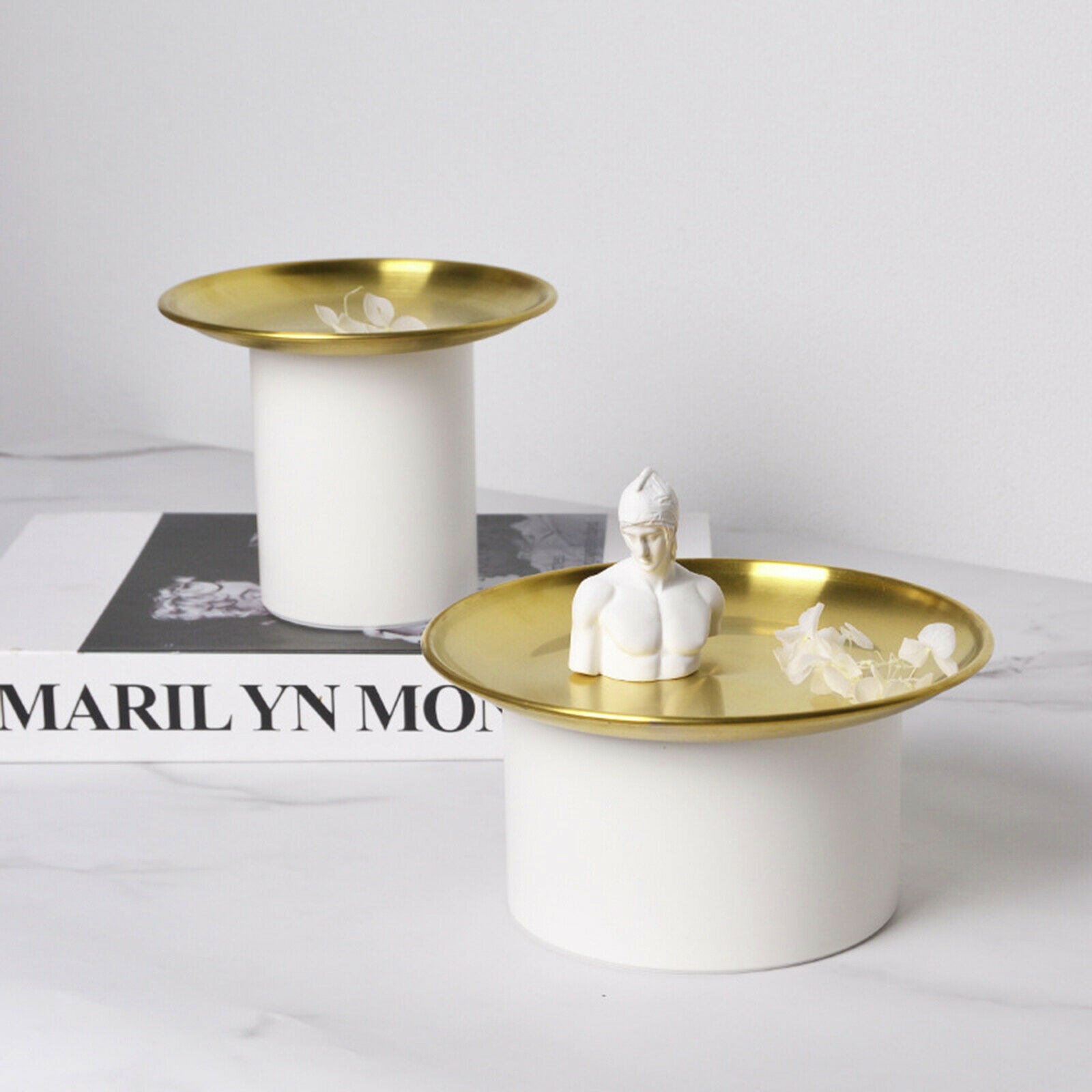 Nordic Storage Box Aluminum Alloy Lidded Storage Countertop White Big