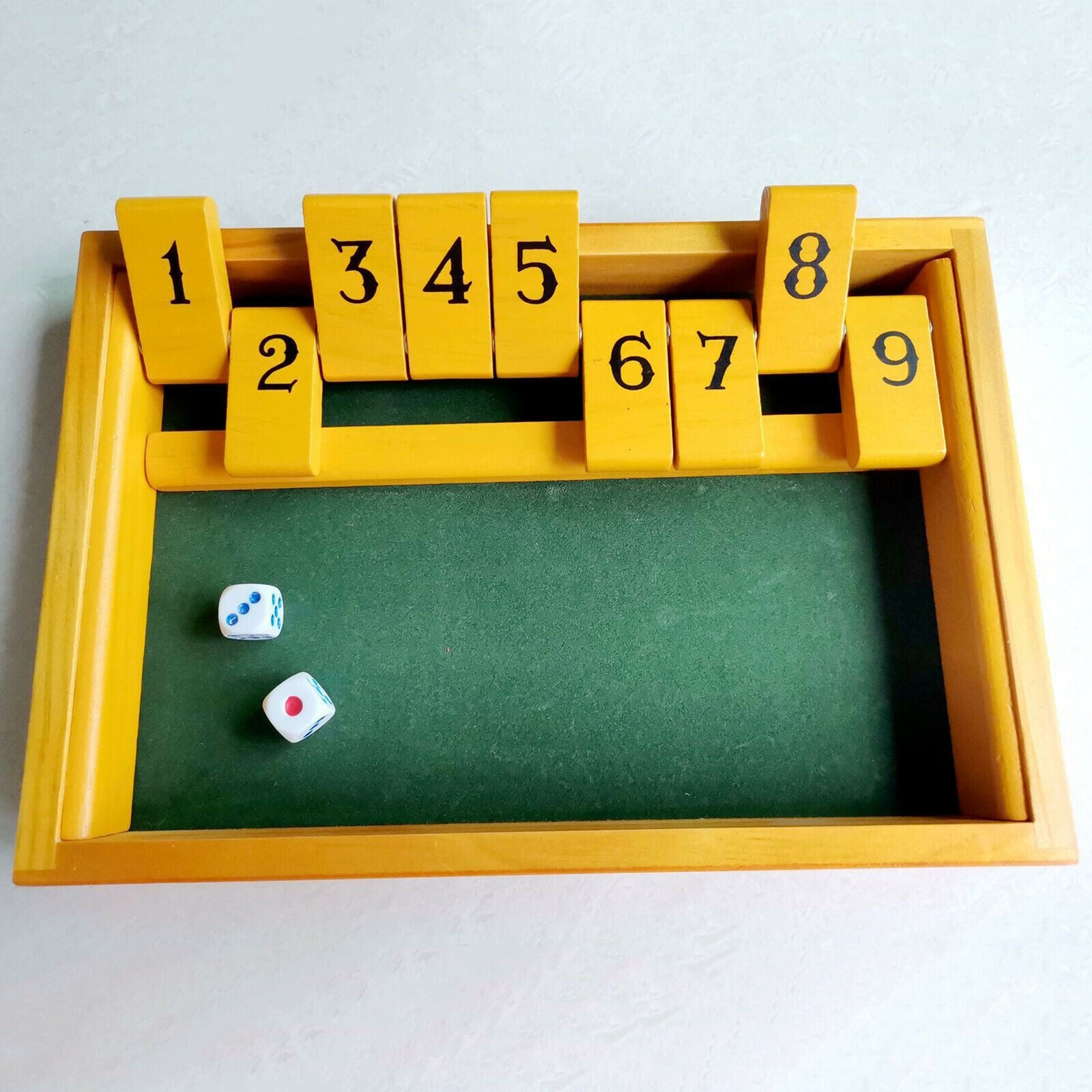 2-4 Player 9 Numbers Shut the Box Premium Puzzle Board Game Kids Family Party