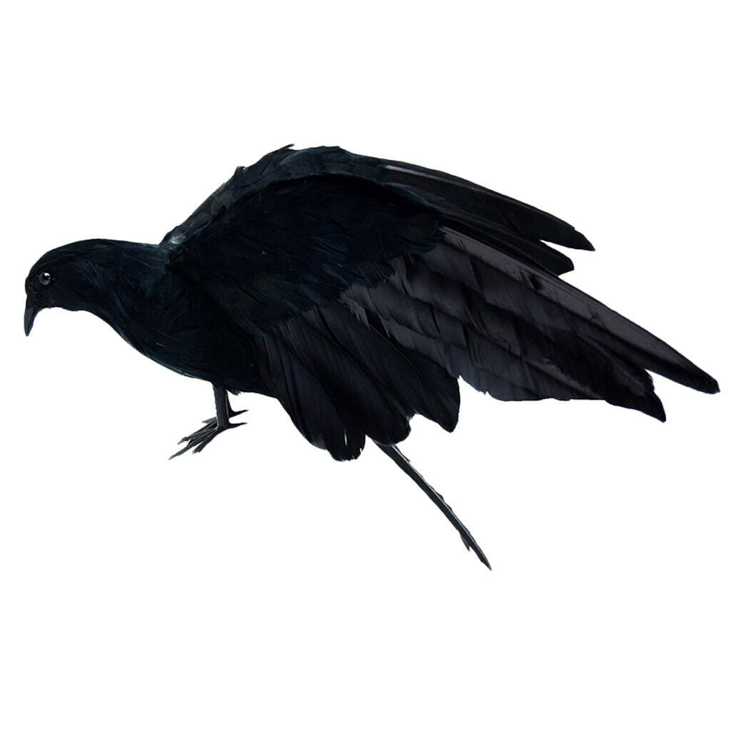 Artificial Crow Ravens Halloween Decoration Re stic Feathered Ravens