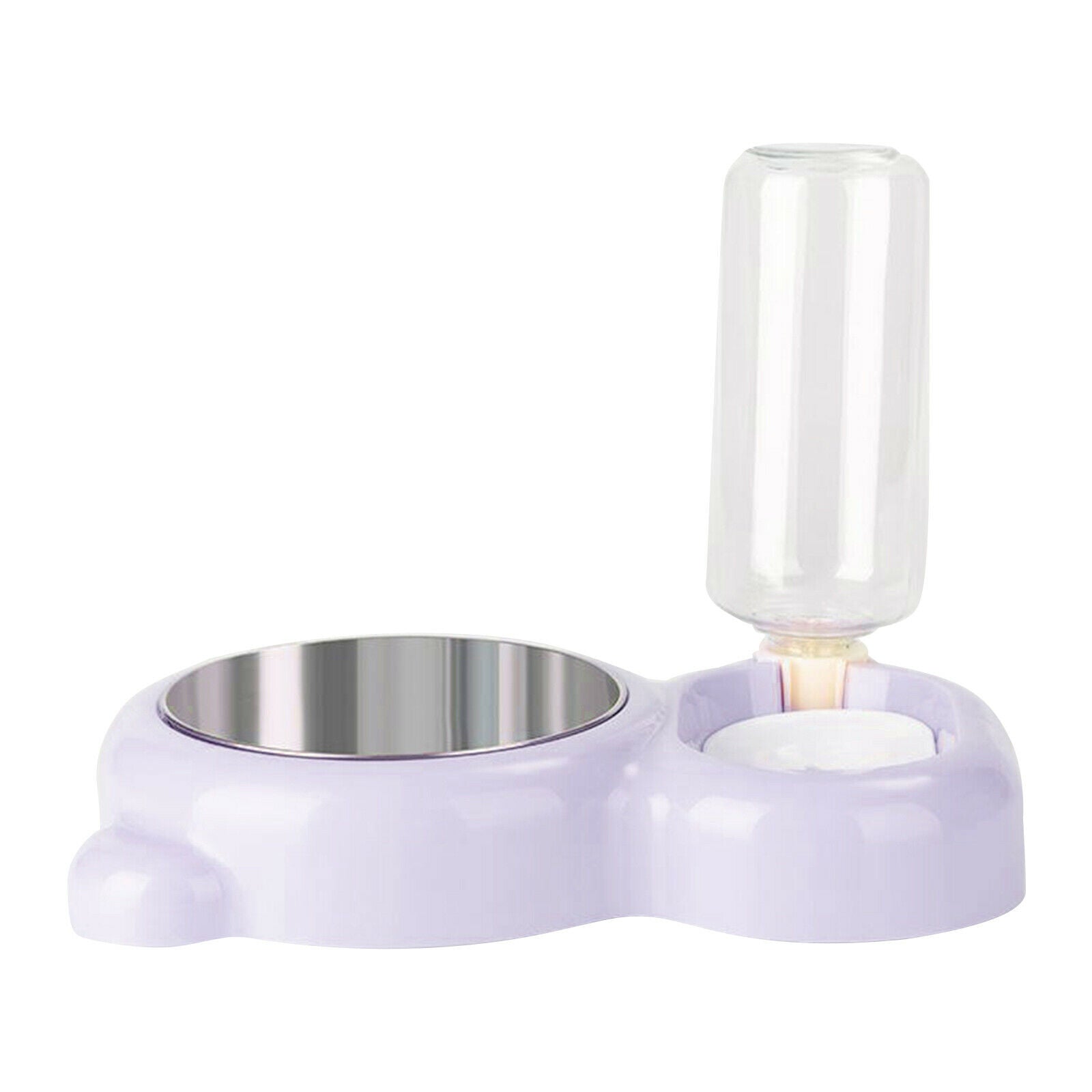 Automatic Pet Feeder Auto Dog Cat Food Water Bowl Dispenser Purple