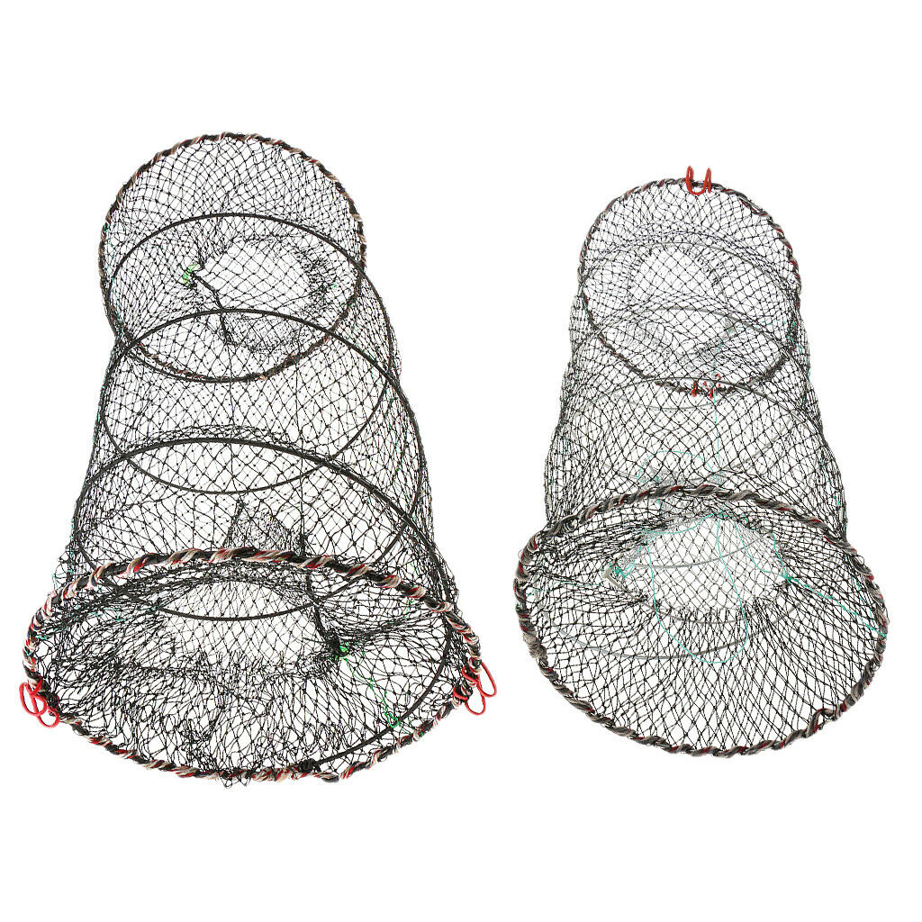 2 Pieces Fishing Net Crab Cage Fishing Bait Minnow Crawfish Crawdad Shrimp