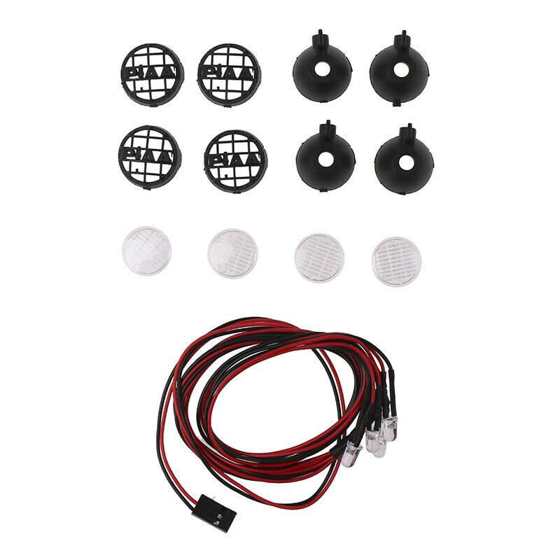 Metal Roof Rack with 4 LED lights for 1:10 RC Rock Crawler SCX10II 90046 900I7