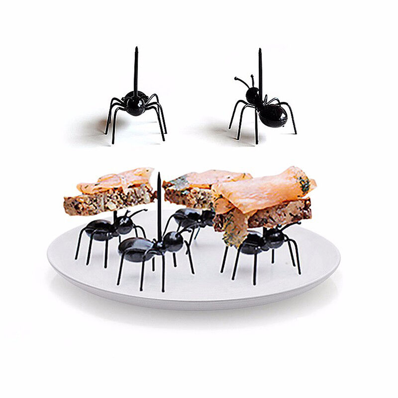12pcs/set Ant Fruit Fork Eco Friendly Plastic Kitchen Bar Kids Dessert Fo.l8