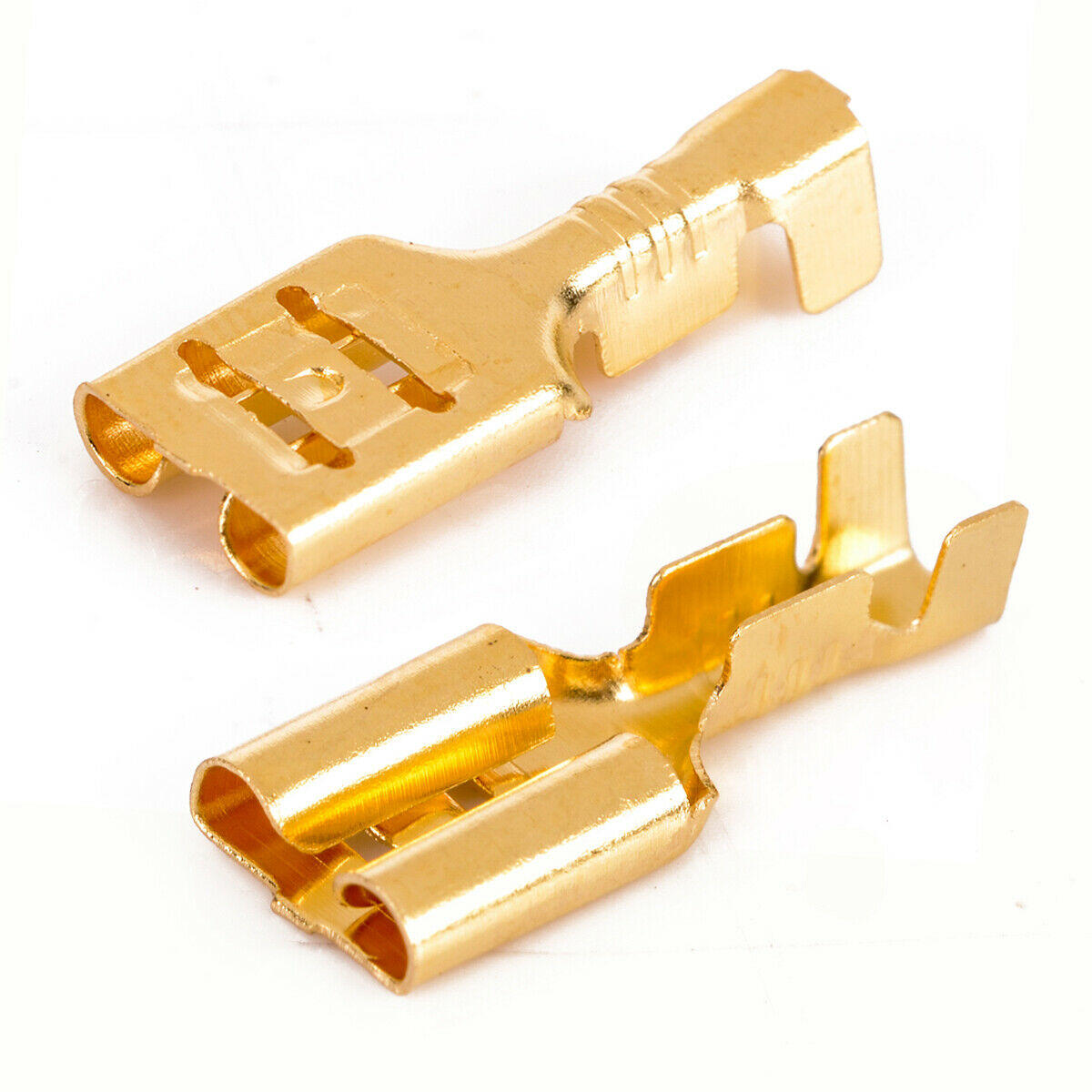 100pcs Copper 4.8mm Female Spade Crimp Terminals 22-16AWG 0.5mm Thickness