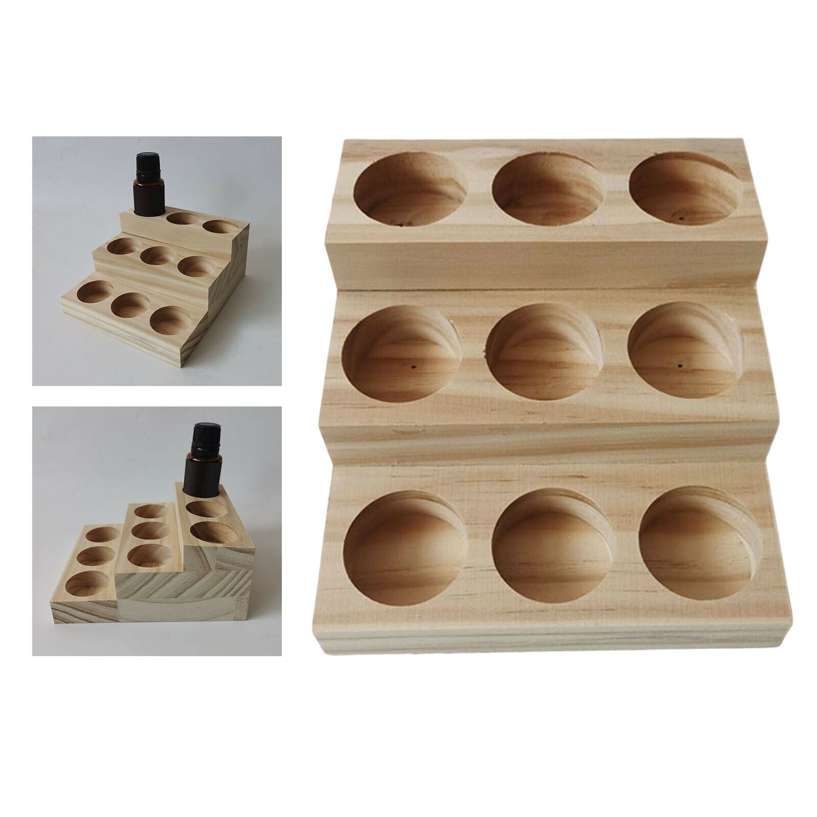 3 Tier Essential Oil Display Stand Nail Polish Bottles Storage Rack 9 Slots