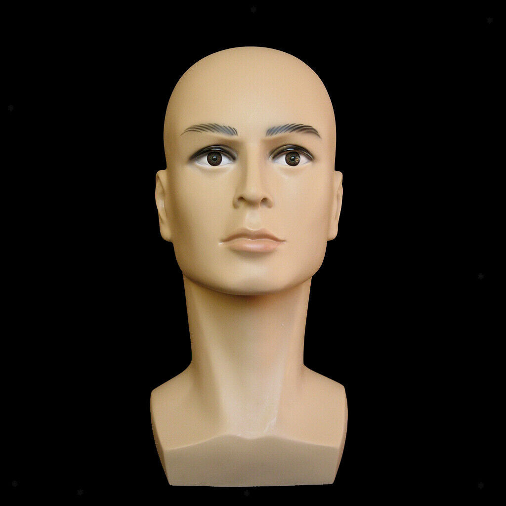 Bald Man Head for Wig, Hats, Glasses, Jewelry Display