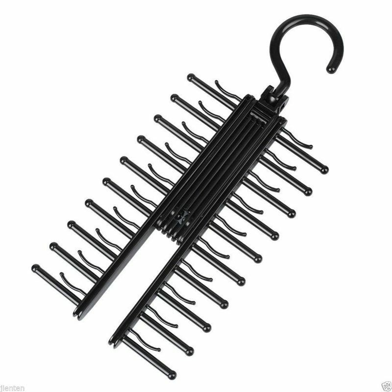 Black Rack Belt Scarf Neckties Hanger Holder Multifunctional Closet Organizer