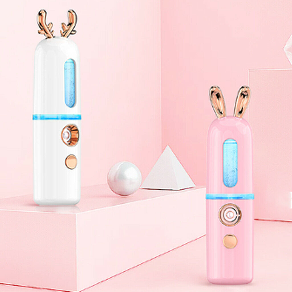 Mini Nano Facial Mister Steamer Atomization Face Ski Sprayer Rabbit White